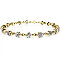 Pulsera con Diamantes de Laboratorio en Estilo de Cadena Oro Amarillo 585 (14K)