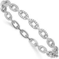 Pulsera en Estilo de Cadena con Diamantes de Laboratorio Oro Blanco 585 (14K)