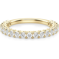 Anillo Media Eternidad Scallop Set con Piedras Redondas 2.00 mm Diamante de Laboratorio Oro Amarillo 585 (14K)