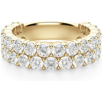 Anillo Media Eternidad Pavé con Piedras Redondas 2.70 mm Diamante de Laboratorio Oro Amarillo 750 (18K)