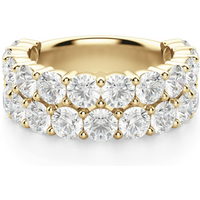 Anillo Media Eternidad Pavé con Piedras Redondas 3.50 mm Diamante de Laboratorio Oro Amarillo 750 (18K)