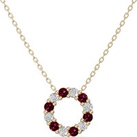 Colgante Círculo Acentuado con Diamantes 0.18 ct y Rubíes Oro Amarillo 585