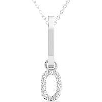 Colgante Número "0" Diamante de Laboratorio Oro Blanco 585 (14K)