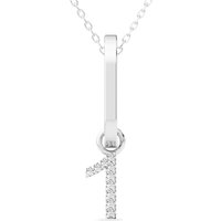 Colgante Número "1" Diamante de Laboratorio Oro Blanco 585 (14K)