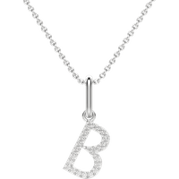 Colgante Letra "B" Diamante de Laboratorio Oro Blanco 585 (14K)