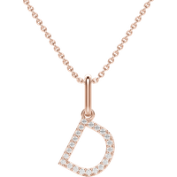 Colgante Letra "D" Diamante de Laboratorio Oro Rosa 585 (14K)