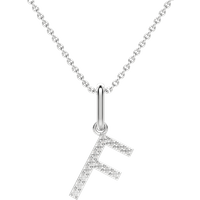 Colgante Letra "F" Diamante de Laboratorio Oro Blanco 585 (14K)