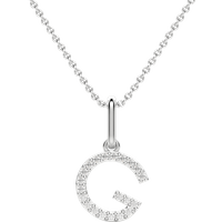 Colgante Letra "G" Diamante de Laboratorio Oro Blanco 585 (14K)