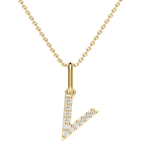 Colgante Letra "V" Diamante de Laboratorio Oro Amarillo 585 (14K)