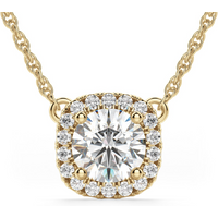 Collar Naples con Corte Redondo 1.50 ct Diamante de Laboratorio Oro Amarillo 585 (14K)