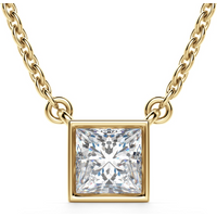 Collar Corte Princesa Marseille 1.25 ct Diamante de Laboratorio Oro Amarillo 585 (14K)