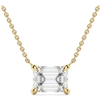 Collar de Esmeralda East-West 2.50 ct Diamante de Laboratorio Oro Amarillo 585 (14K)