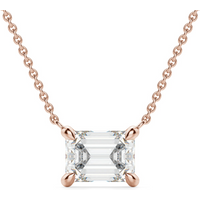 Collar de Esmeralda East-West 2.50 ct Diamante de Laboratorio Oro Rosa 585 (14K)