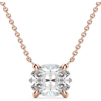 Collar Corte Ovalado East-West 2.50 ct Diamante de Laboratorio Oro Rosa 585 (14K)