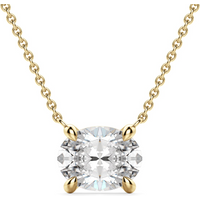 Collar Corte Ovalado East-West 2.50 ct Diamante de Laboratorio Oro Amarillo 585 (14K)