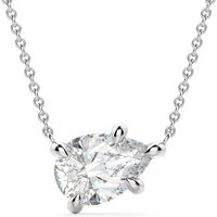 Collar de Pera East-West 1.50 ct Diamante de Laboratorio Oro Blanco 585 (14K)