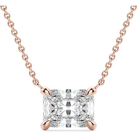 Collar Radiante East-West 2.50 ct Diamante de Laboratorio Oro Rosa 585 (14K)