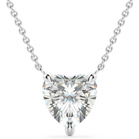 Collar Corte Corazón Claw Prong 0.75 ct Diamante de Laboratorio Oro Blanco 585 (14K)