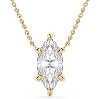 Collar Corte Marquesa Claw Prong 0.75 ct Diamante de Laboratorio Oro Amarillo 585 (14K)