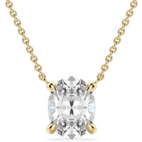 Collar Corte Ovalado Claw Prong 1.50 ct Diamante de Laboratorio Oro Amarillo 585 (14K)