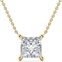 Collar Corte Princesa Claw Prong 1.75 ct Diamante de Laboratorio Oro Amarillo 585 (14K)