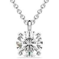 Colgante Redondo Single Bail 0.75 ct Diamante de Laboratorio Oro Blanco 585 (14K)