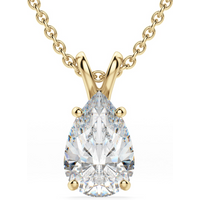 Colgante de Corte Pera Basket Set 1.75 ct Diamante de Laboratorio Oro Amarillo 585 (14K)