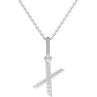 Colgante Letra "X" Diamante de Laboratorio Oro Blanco 585 (14K)