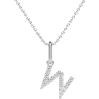 Colgante Letra "W" Diamante de Laboratorio Oro Blanco 585 (14K)
