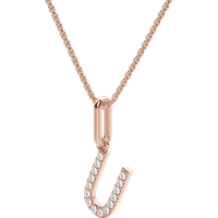 Colgante Letra "U" Diamante de Laboratorio Oro Rosa 585 (14K)