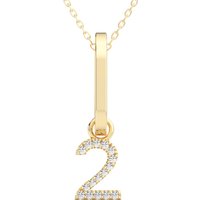 Colgante Número "2" Diamante de Laboratorio Oro Amarillo 585 (14K)