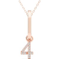 Colgante Número "4" Diamante de Laboratorio Oro Rosa 585 (14K)