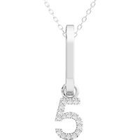 Colgante Número "5" Diamante de Laboratorio Oro Blanco 585 (14K)