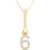 Colgante Número "6" Diamante de Laboratorio Oro Amarillo 585 (14K)