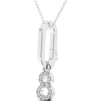 Colgante Número "8" Diamante de Laboratorio Oro Blanco 585 (14K)