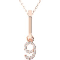 Colgante Número "9" Diamante de Laboratorio Oro Rosa 585 (14K)