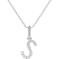 Colgante Letra "S" Diamante de Laboratorio Oro Blanco 585 (14K)