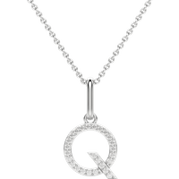 Colgante Letra "Q" Diamante de Laboratorio Oro Blanco 585 (14K)