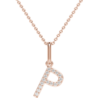 Colgante Letra "P" Diamante de Laboratorio Oro Rosa 585 (14K)