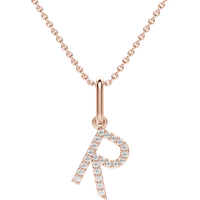 Colgante Letra "R" Diamante de Laboratorio Oro Rosa 585 (14K)