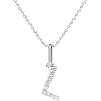 Colgante Letra "L" Diamante de Laboratorio Oro Blanco 585 (14K)