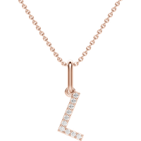 Colgante Letra "L" Diamante de Laboratorio Oro Rosa 585 (14K)