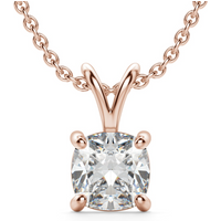 Colgante de Corte Cojín Basket Set 1.75 ct Diamante de Laboratorio Oro Rosa 585 (14K)