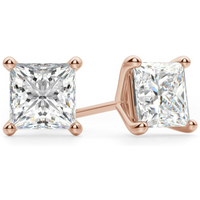 Pendientes de Botón Princesa 0.30 Quilates Tension Back Martini Set Diamante de Laboratorio Oro Rosa 585 (14K)