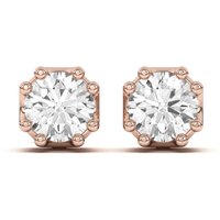 Pendientes de Botón Vintage para Hombre 0.26 Quilates Diamante de Laboratorio Oro Rosa 585 (14K)