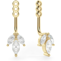 Suplemento de Pendiente de Diamante Creado en Laboratorio de Oro Amarillo (14K) Marquise Flair 585