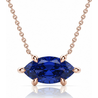 Collar con Zafiro Marquesa 1.00 ct East-West Plata Chapada Oro Rosa
