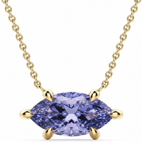 Collar con Tanzanita Marquesa 0.50 ct East-West Plata Chapada Oro Amarillo