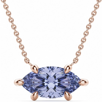 Collar con Tanzanita Marquesa 0.50 ct East-West Plata Chapada Oro Rosa