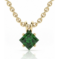 Colgante con Turmalina Princesa 0.50 ct Kite Set Plata Chapada Oro Amarillo